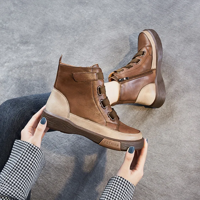 

Модные женские ботинки, брендовая зимняя обувь с круглым носком, Дизайнерские Большие женские ботинки, резиновые удобные ботинки, женская о...