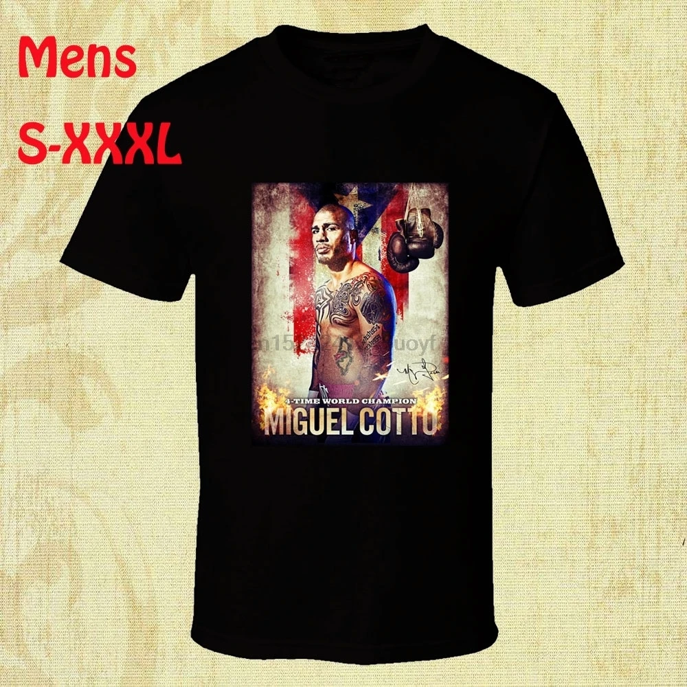 Модная Мужская хлопковая футболка Miguel Cotto летняя забавная графическая Футболка с