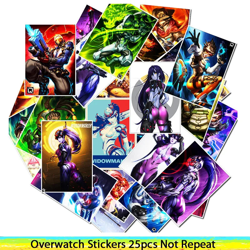 25 шт. школьные стикеры Papelaria Game Overwatch Черная Лилия стикер для канцелярских товаров