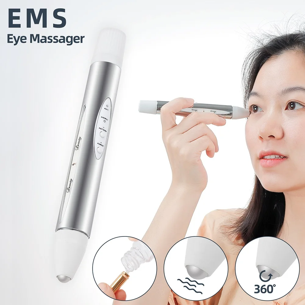 

4 Gears EMS Eye Massager Micro-Current Heating Therapy Eyes Massage Anti-Wrinkle Dark Circle Removal Facial Skin Care Device