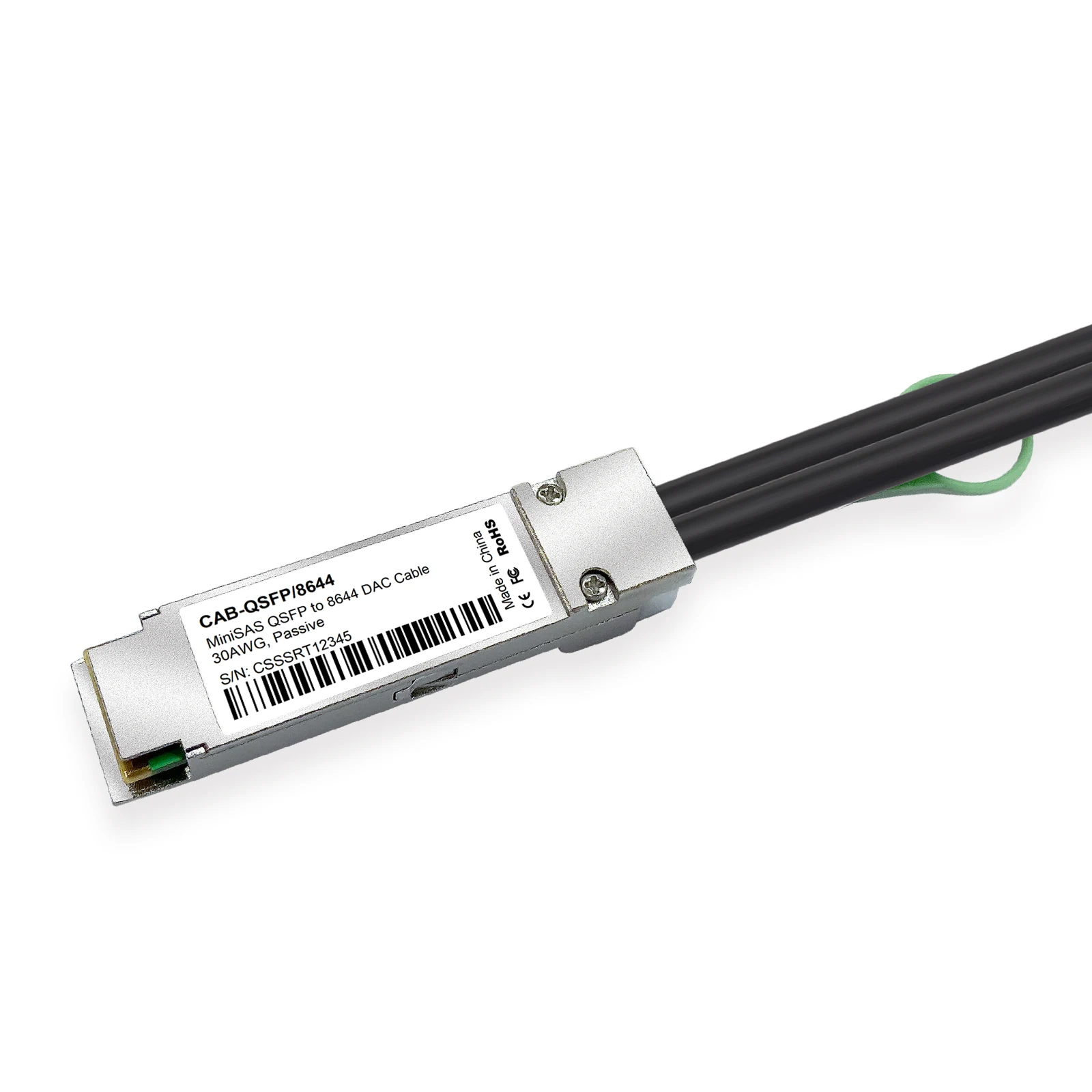 External Mini SAS HD SFF-8644 to QSFP(SFF-8436) Hybrid SAS Cable, 30AWG, 100-Ohm, 2-m(6.6ft)