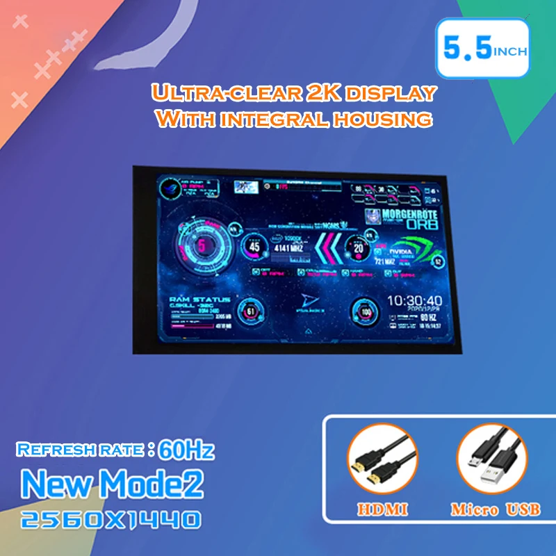 DIY Computer Secondary Screen Display For PC Hardware Temp. AIDA64/ IPS 2K 4K Touch Monitoring Control Or Live Dynamic Wallpaper |