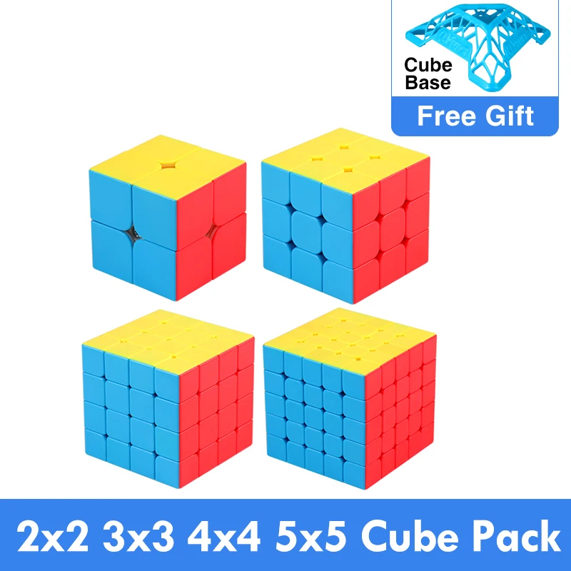 

MoYu Bundle Mofangjiaoshi Meilong 2x2 3x3 4x4 5x5 Speed Cube Gift Box Packing Professional Puzzle Cubing Classroom 4PCS/Box Gift