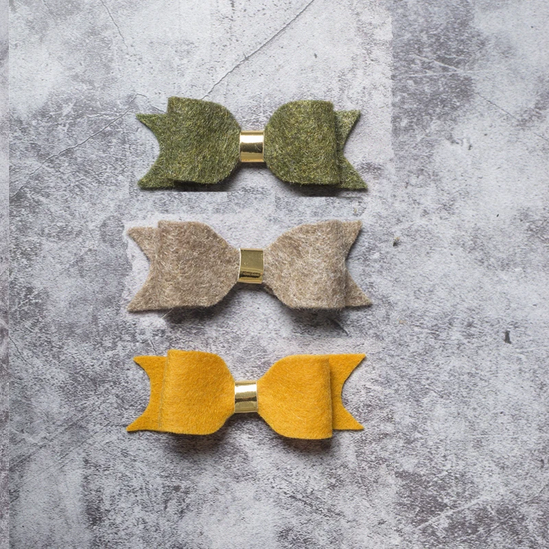 Шерстяная заколки для волос из фетра темно-фиолетового Королевского синего