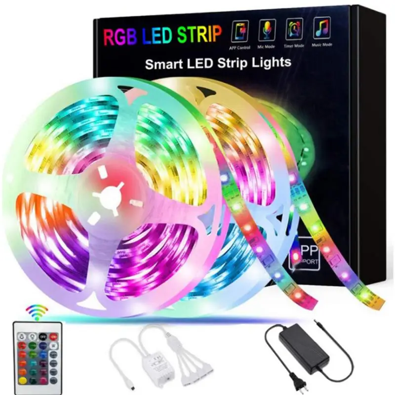 

15m RGB Blue-tooth-compatible Control LED Light 5050 Decor BackLight Lamp Night Light Luminous String For Bedroom Decor Light