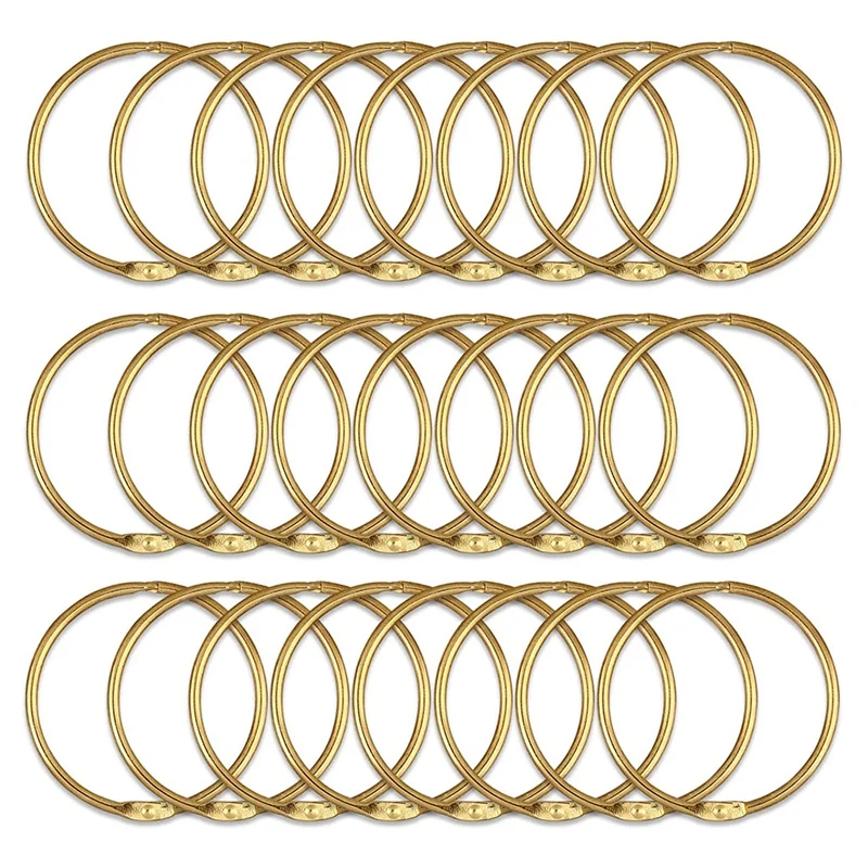 

24 Pack Metal Round Shower Ring Hooks Rustproof Decorative Shower Curtain Hooks For Bathroom Shower Rod (Gold)