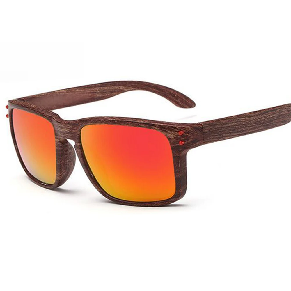 Деревянные солнцезащитные очки красные мужские ретро Vr 46 VR46 Квадратные