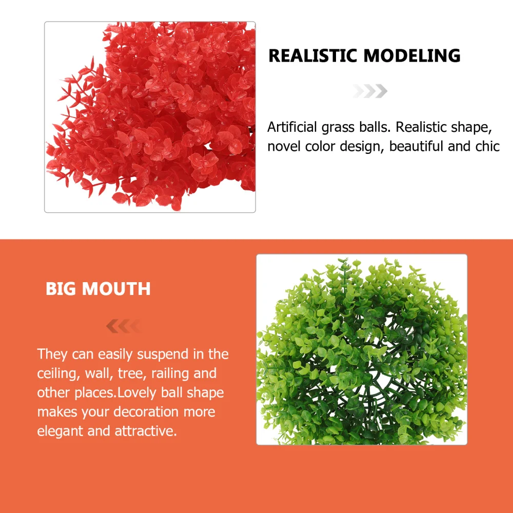 

4Pcs Artificial Grass Balls Hanging Grass Balls Adornment Ceiling Ornaments