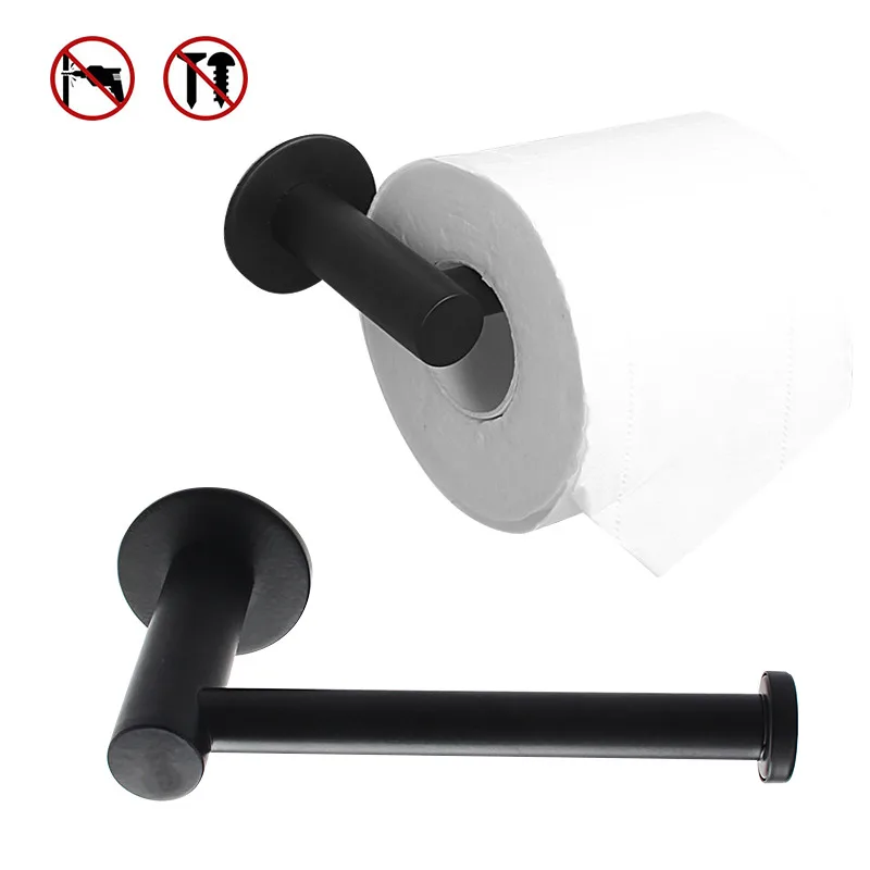 Self-Adhesive Stainless Steel Toilet Roll Paper Holder Organizers Bar Towel Ring Rail Rack Non-Drilling Accessories | Обустройство