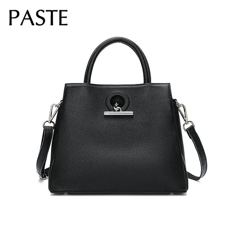 Дизайнерская Женская Сумка тоут из 100% натуральной коровьей кожи черная женская