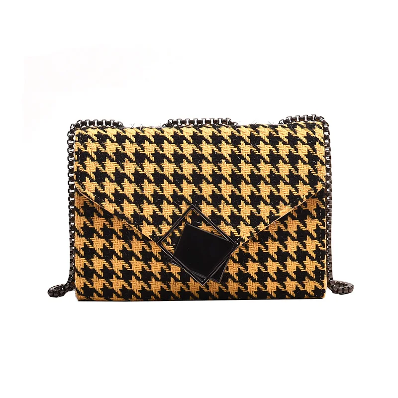 Роскошная женская сумка дизайнерская наклонная шерстяная ткань тысяча птиц