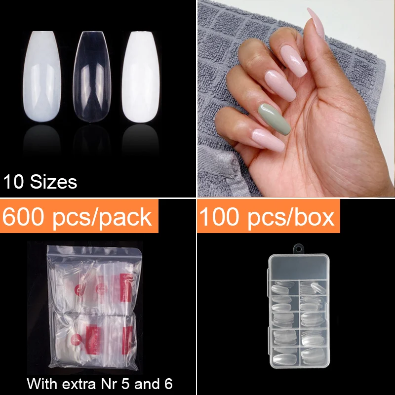 Накладные ногти для маникюра 100 шт./кор. 600 шт./пакет|fake nails art tips|tips naturalnail tips |