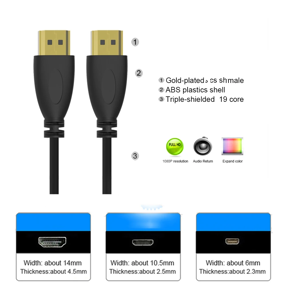 Кабель Strentch совместимый с HDMI штекер Позолоченный разъем кабель 4K 3D для HD TV PS4 XBOX