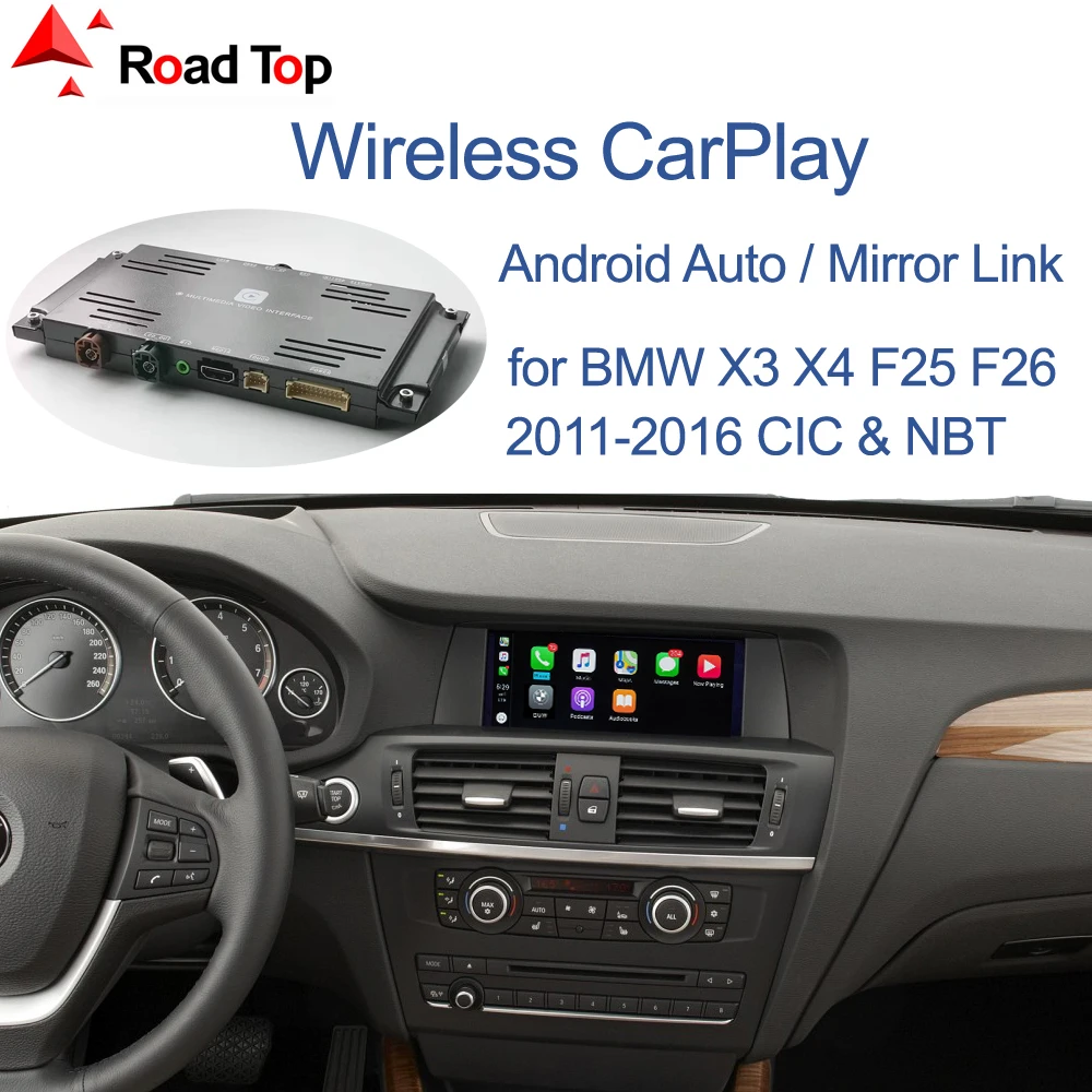 Беспроводной интерфейс CarPlay для BMW CIC NBT System X3 F25 X4 F26 2011 2016 с Android Auto Mirror Link AirPlay Car