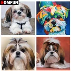 Алмазная 5D картина HOMFUN животное, собака, пейзаж, полная Алмазная вышивка, распродажа картин Стразы для праздничных подарков