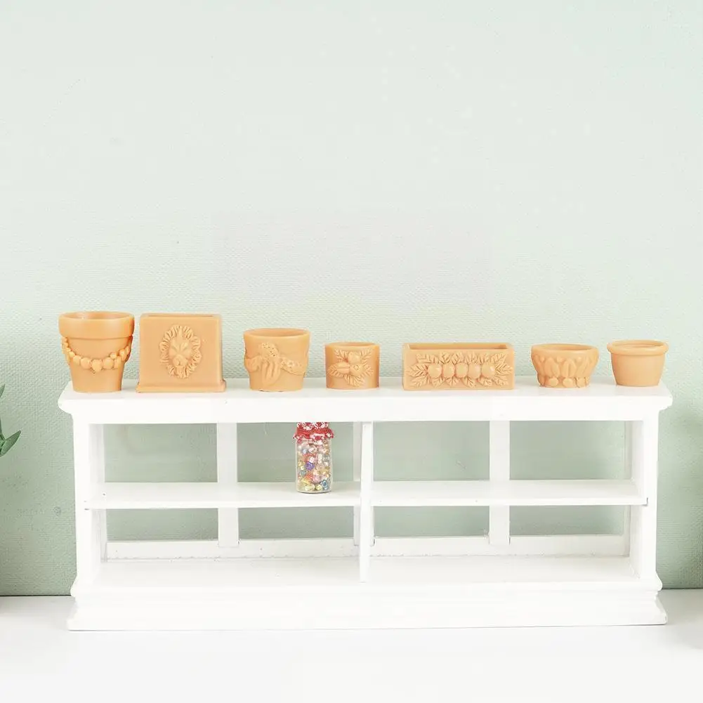 

1:12 House Miniature Accessories 7pcs Simulation Scene Ornament Garden Pot Decoration House Flower Model House Y8n9
