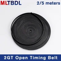 25meter gt2 6mm open timing belt width 6mm 10mm rubber material pitch2mm black 2gt synchronous belt for reprap 3d printer parts