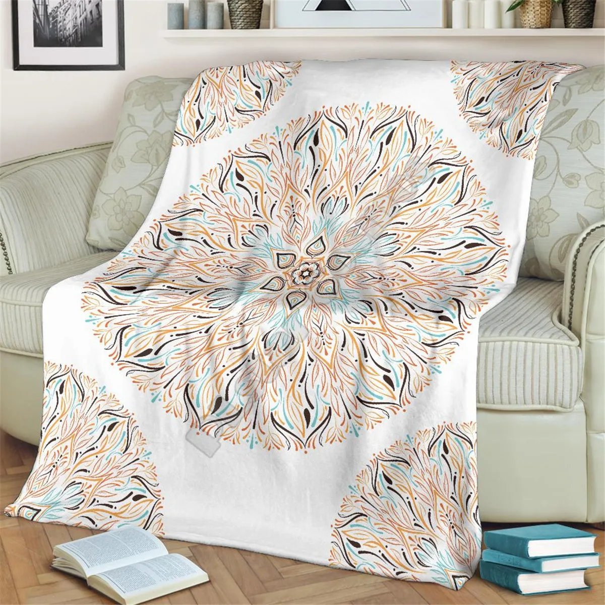 

Mandala 3d printed fleece blanket Beds Hiking Picnic Thick Quilt Fashionable Bedspread Sherpa Throw Blanket 03