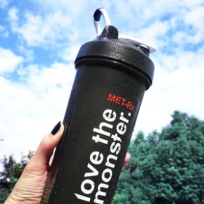 600ML 600 мл Спортивная бутылка для воды BPA Free Tritan пластиковая чашка для воды протеиновый шейкер портативный герметичный Открытый путешествия бутылки - Цвет: 600ML