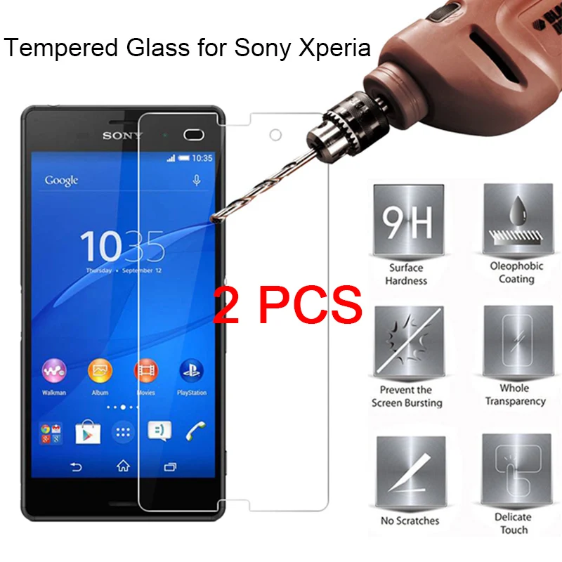 1/2 шт.! Защитное стекло для Sony M5 M4 Aqua M2 M Защита экрана T3 T2 ультра стеклянная пленка