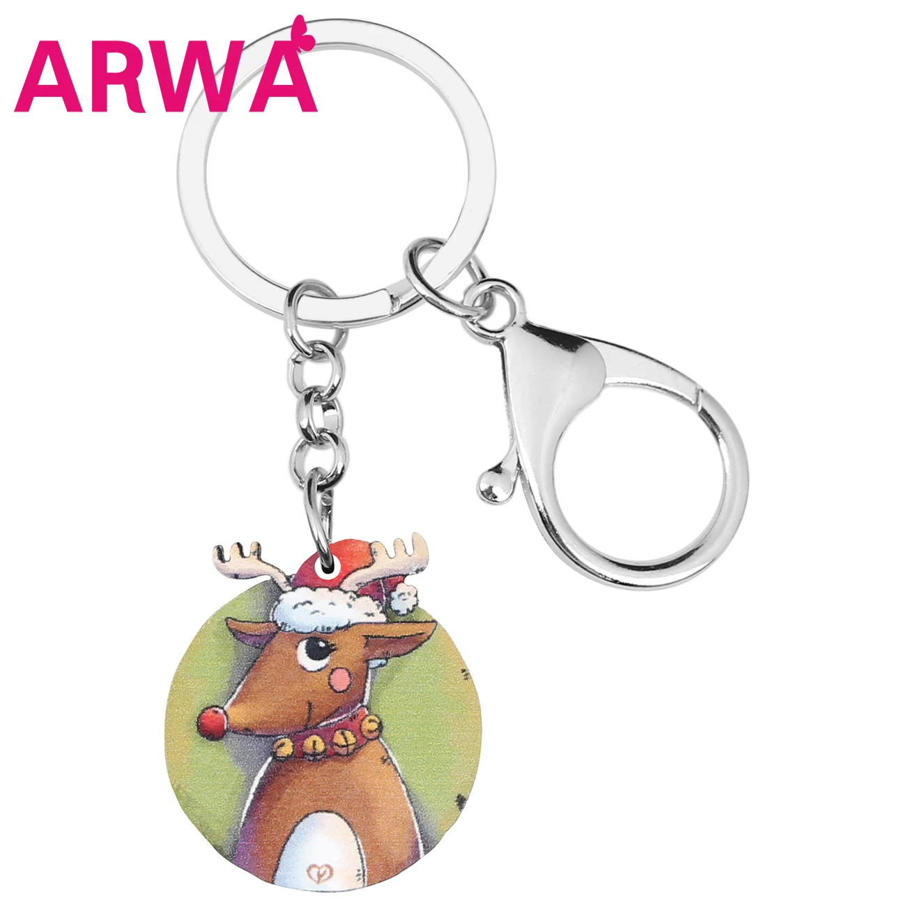 Bonsny акриловые рождественские аниме оленьи рога лося ключи цепочки Ключи Кольца