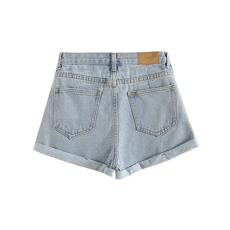 

Denim Shorts for Women 2021 Summer New High Waist Curl A- line Hot Pants All-Matching Slimming and Straight Fashion Pants