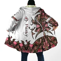 australian shepherd dog 3d all over printed hoodie cloak for men and women winter fleece wind breaker warm hood cloak