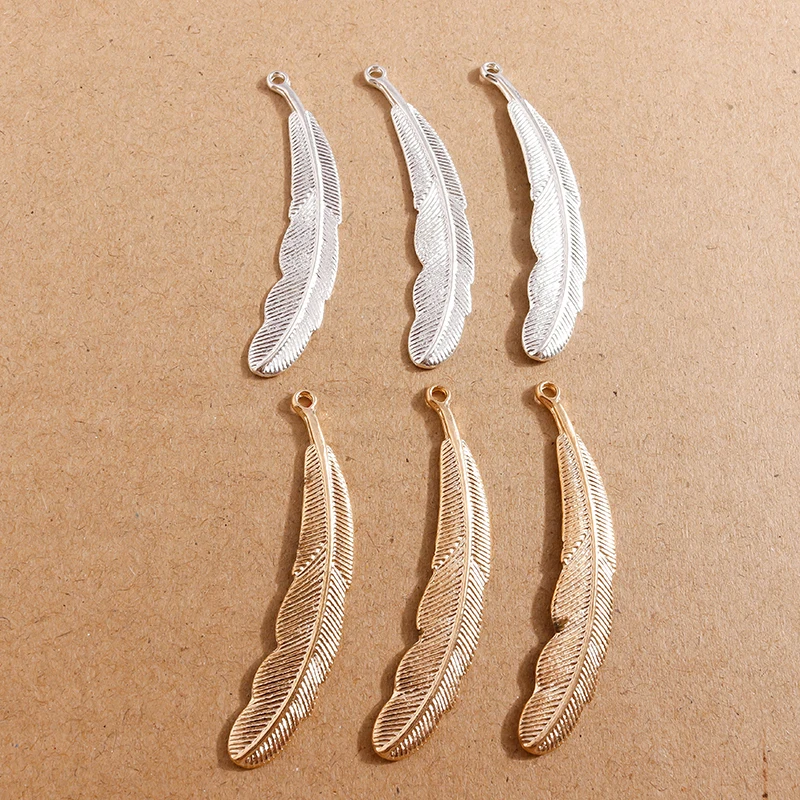 

10pcs 52*9mm Gold Silver Color Alloy Tree Leaf Charms for Making Drop Earrings Pendants Necklaces DIY Crafts Jewelry Findings