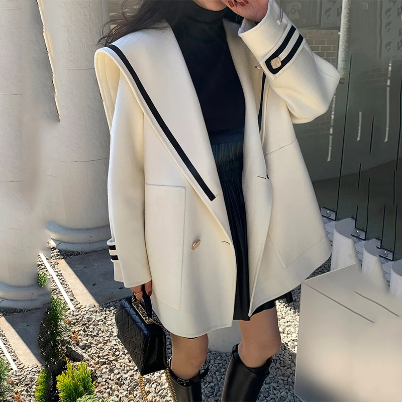 Женский блейзер с матросским воротником Sister Fara двубортный утепленный жакет