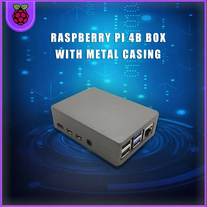 Алюминиевый сплав металлический корпус Raspberry Pi 4 поколения 4B коробка|Аксессуары
