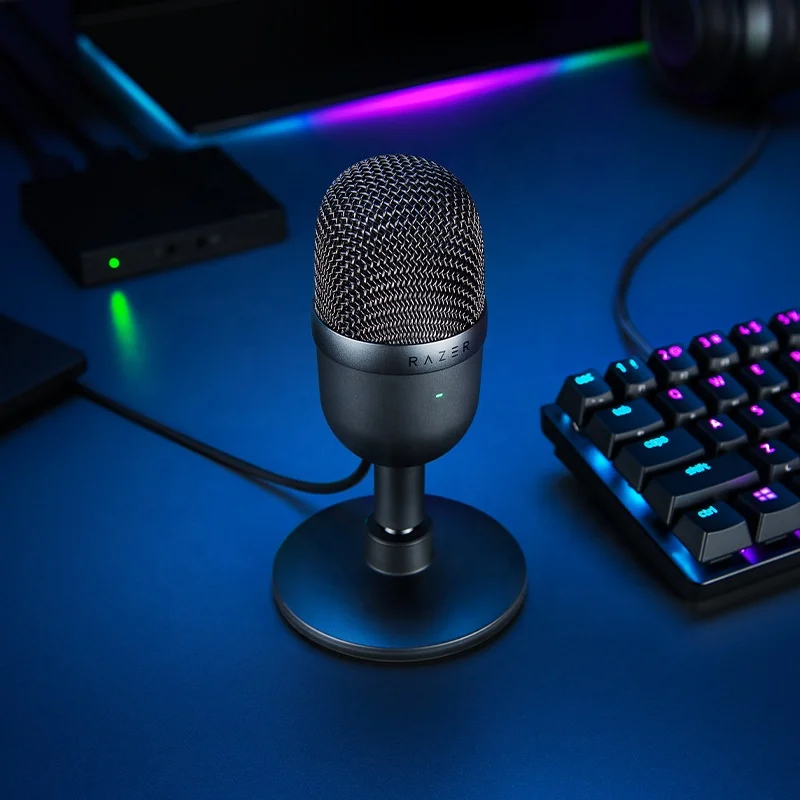 

Микрофон конденсаторный Razer Seiren, конденсаторный микрофон с RGB-подсветкой, USB-микрофон с наушниками для игр, прямых трансляций
