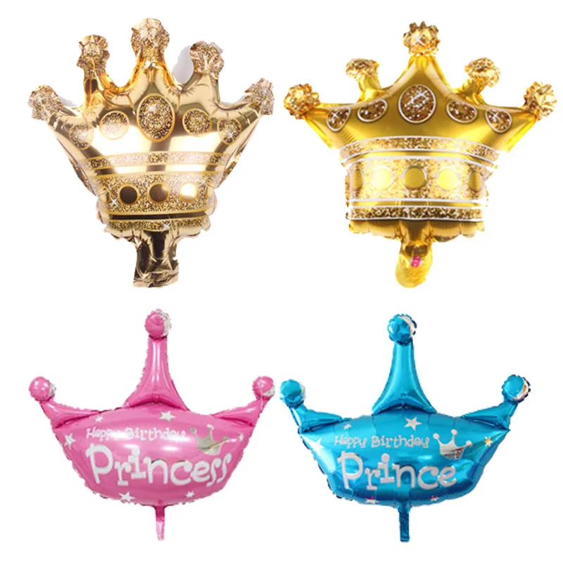 50 шт. маленькие шары из фольги с короной маленькая принцесса принц золотые