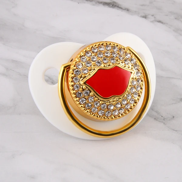Lip Роскошные Детские Соски Оптом Bling Bling Соска со Стразами Детские Ортодонтические Пустышки Кристалл Соска Соска - Цвет: Lip