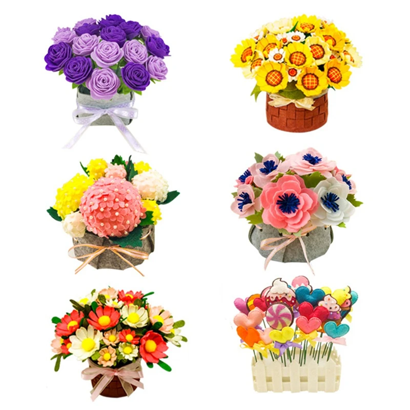 Имитация букета из войлока искусственные цветы ручной работы для свадебной