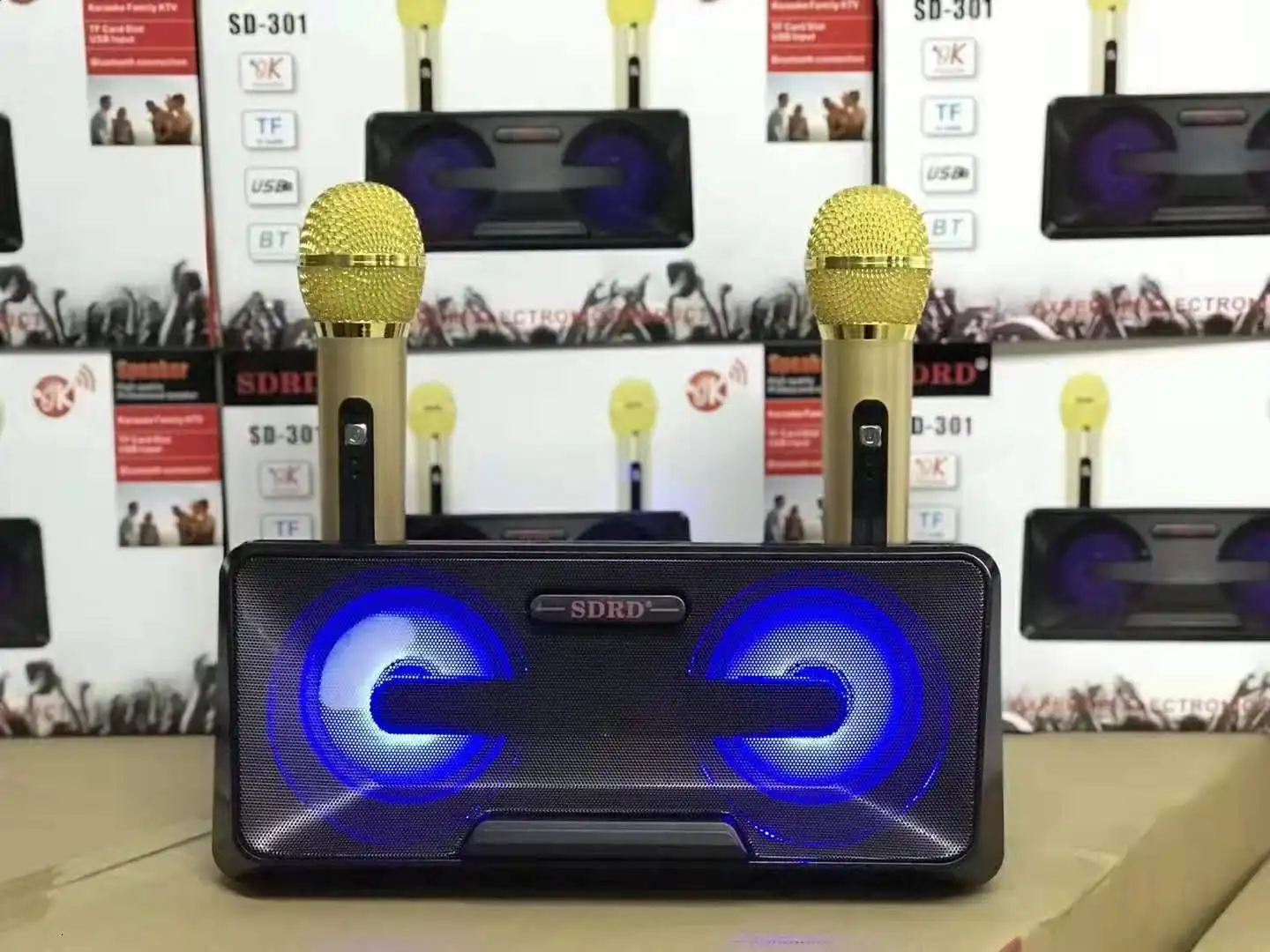 Sdrd301 беспроводной микрофон бытовой Ktv Открытый Портативный HIFI микрофон динамик мобильный телефон Bluetooth аудио Cara Ok машина