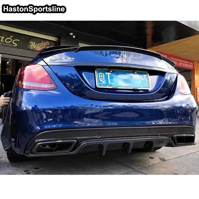 W205 C63 AMG B Стиль углеродное волокно Автомобильный задний спойлер крыло для Mercedes Benz