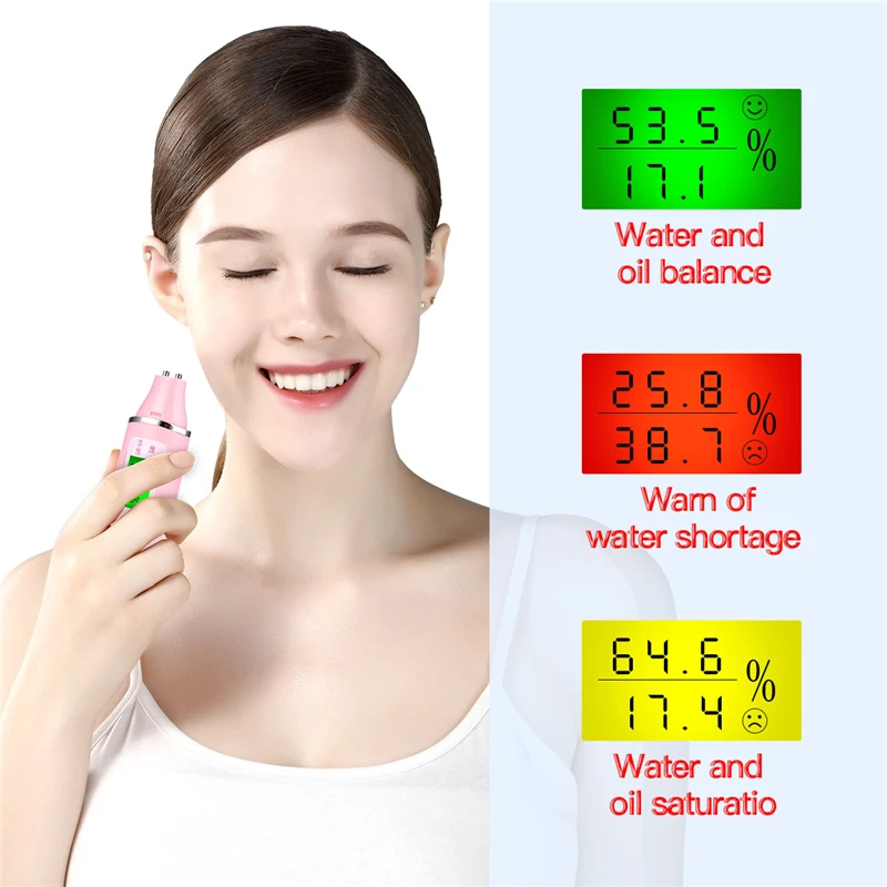 CkeyiN LCD Digital Skin Moisture Meter Care Tester Oil Content Analyzer Monitor Detector Facial Tools | Красота и здоровье