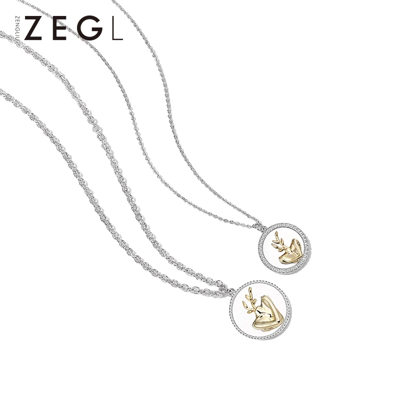 ZEGL дизайнерское ожерелье из стерлингового серебра 925 пробы для влюбленных мужчин