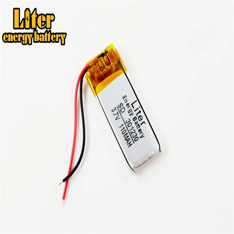 Полимерная литиевая батарея 3 7 V 301230 110mAh может быть настроена оптом CE FCC ROHS MSDS