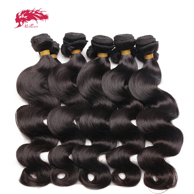 Ali queen hair продукты индийские объемные волнистые волосы, волнистые Пряди 10 шт./лот человеческие волосы, волнистые натуральные волосы