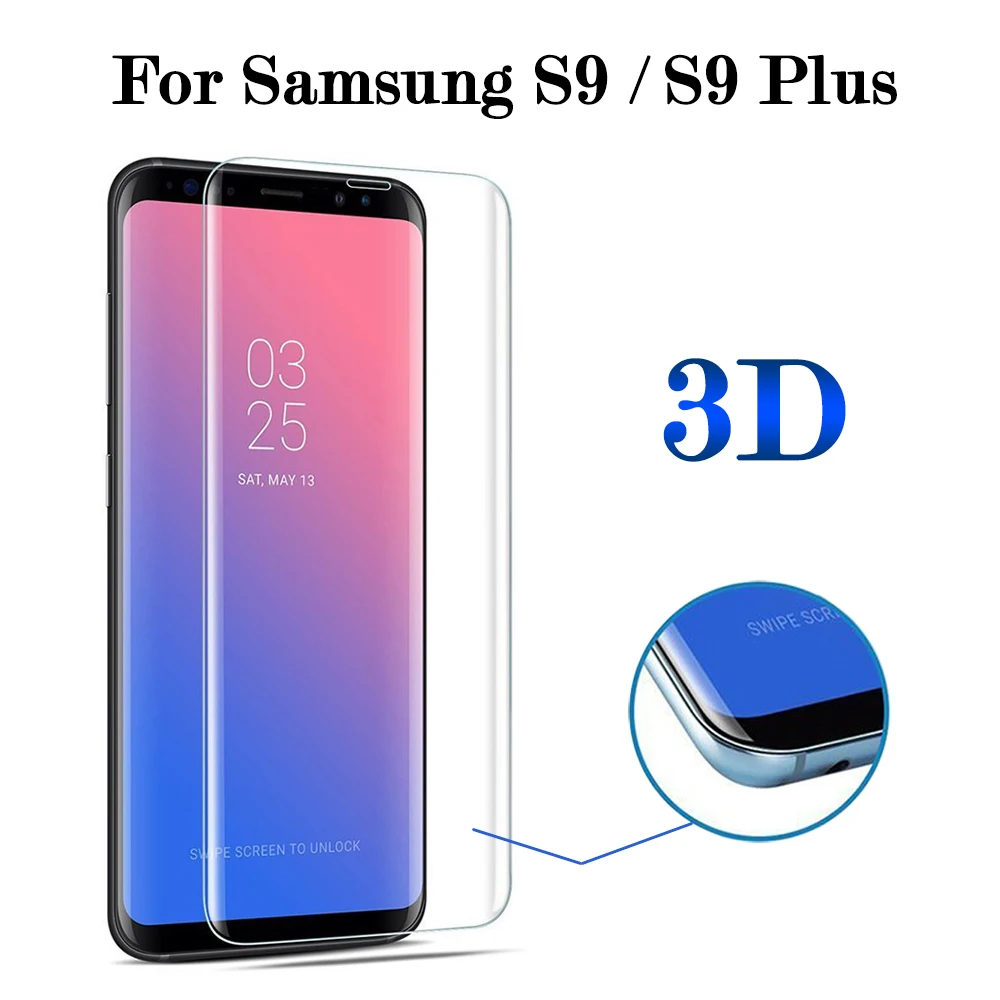 

Protective Glass On For Samsung Galaxy S9 Plus Glass Protector Tempered Glas S9Plus Screen Protection 3D Curved Cover Film 9H