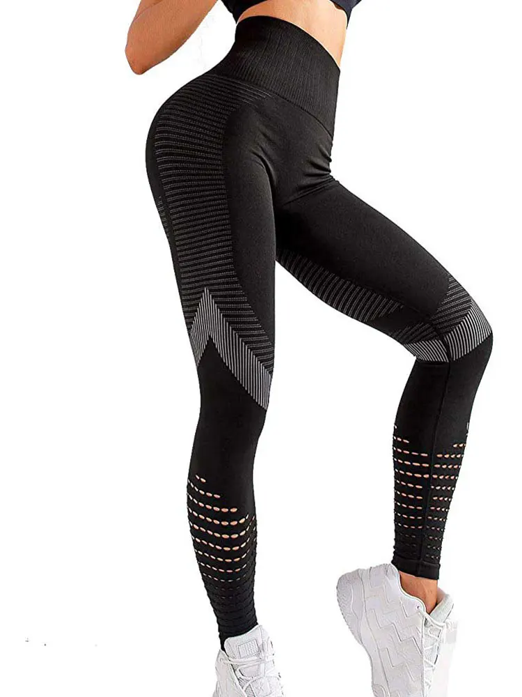 

JGS1996 High Waisted Seamless Leggings for Women Tummy Control Workout Gym Butt Lifting Tights Mesh Yoga Pants