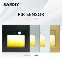 sandiy recessed sensor step light smart wall lamp 220v 110v led night light for ladder foyer corrior bedsides indoor lightings