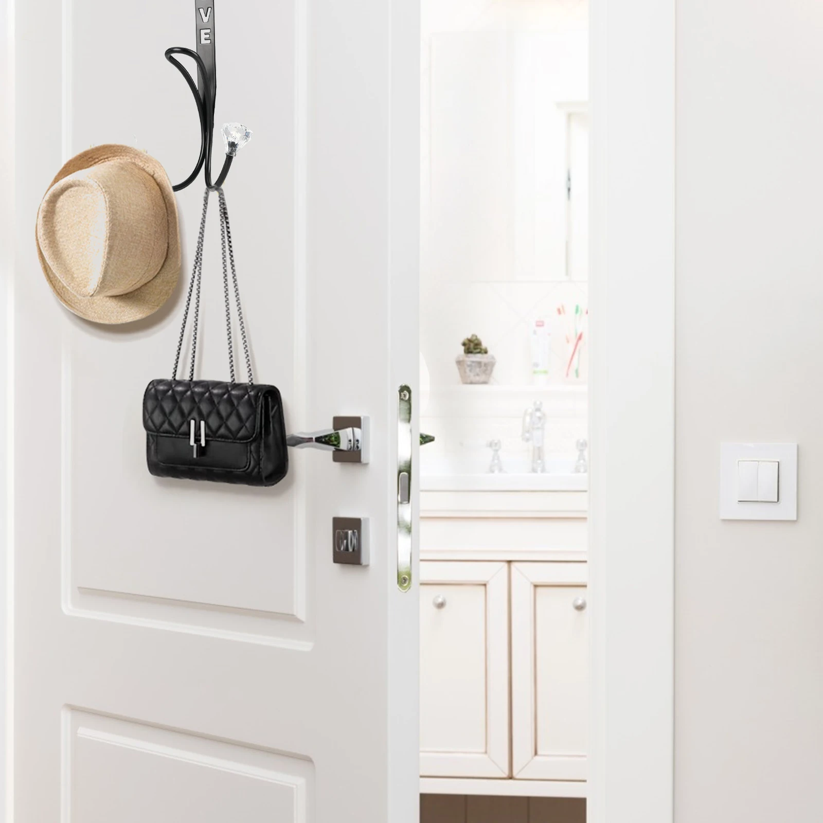 

Robe Holder Door Hook Hanger Wall For Home Easy Installation Metal Space Saving Punch-free Coat Hooks hook home storage tools
