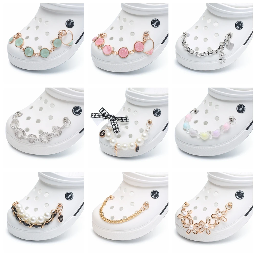 1pcs New Designer Chain Brand Shoes Designer Croc Charms Bling Rhinestone JIBZ Gift For Clog Decaration Pendant Buckle for Gift