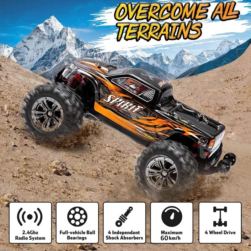 RC Car Brushless Fast 60km/h High Speed Remote Control Monster Truck Drift 4WD Vehicle Off-Road Waterproof Cars Boys Adults Gift | Игрушки и