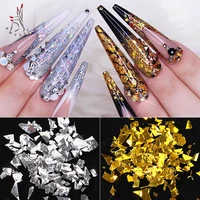 3d nail stickers glitter holographics irregular candy shell glass paper flakes sequins colorful manicure accessories paillette