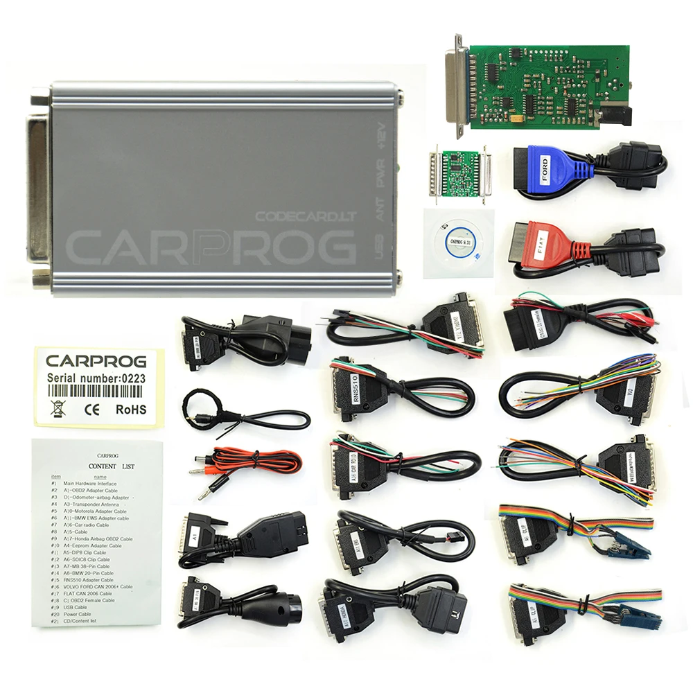 Auto repair tool CARPROG V10.05 V10.9 Or V8.21 Online Version programmer 74hc125 chip car prog With 21 Adapters in stock | Автомобили и