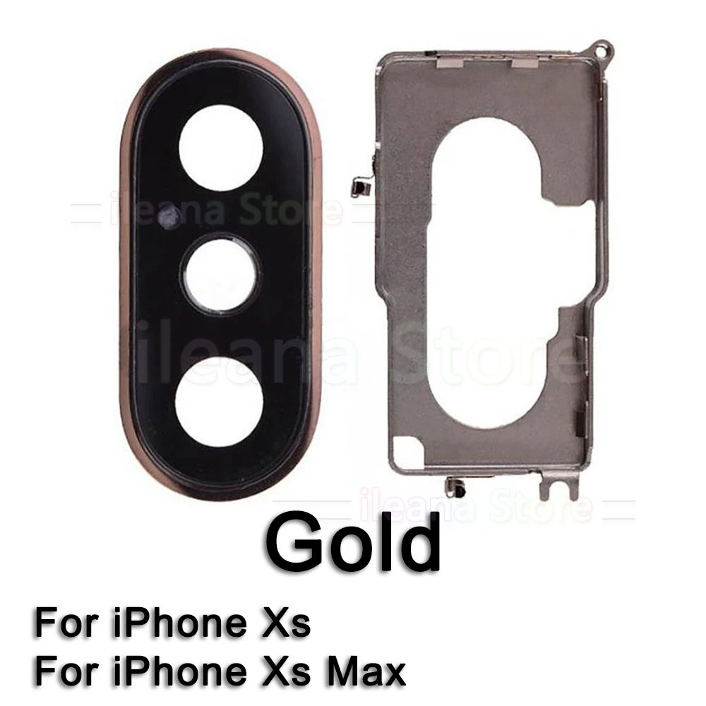 Сапфировое стекло задняя камера Стекло кольцо для iPhone X Xs Max XR камера объектив кольцо Крышка Оригинальная Замена - Цвет: Xs Gold