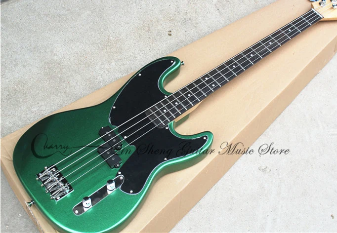 4-струнная бас-гитара tel bass prec зеленый розовый серебристый корпус из липы
